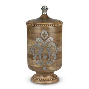 Wood and Metal Inlay Large Heritage Collection Canister