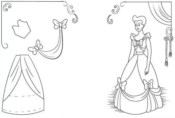 DIY Cinderella sewing book template download coloring page
