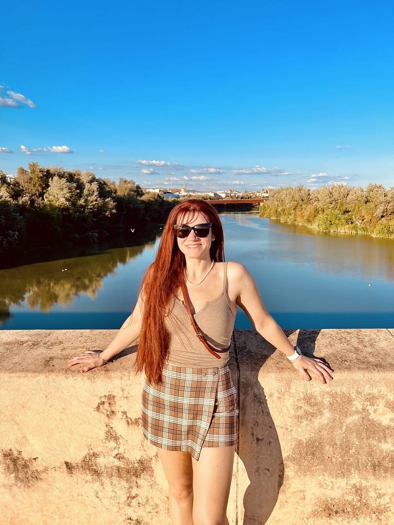 Me in cordoba Spain road trip on Roman bridge
