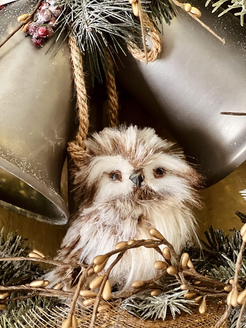winter owl bells décor